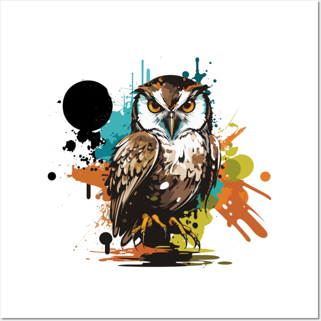 Graffiti Paint Owl Bird Creative Wall Art by Cubebox